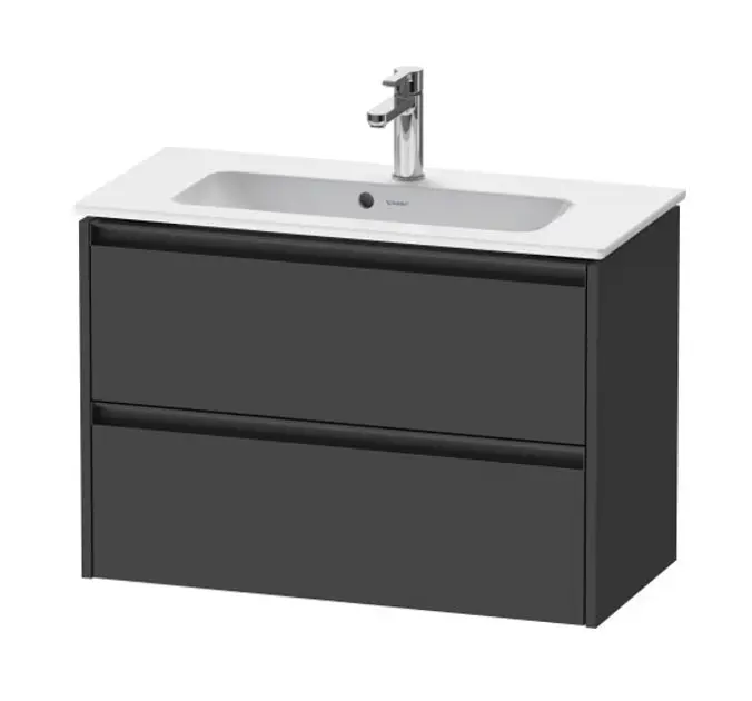 Levně Duravit Ketho.2 - Umyvadlová skříňka 55x81x39 cm, 2 zásuvky, grafit mat K25256049490000