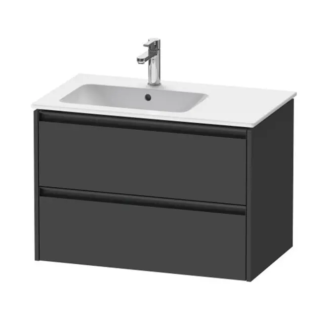 Levně Duravit Ketho.2 - Umyvadlová skříňka 55x81x48 cm, 2 zásuvky, grafit mat K25267049490000