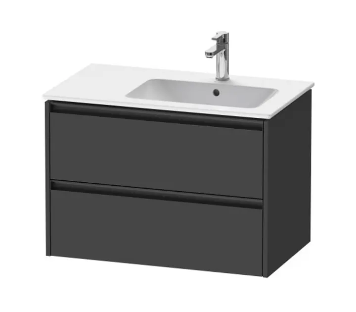 Levně Duravit Ketho.2 - Umyvadlová skříňka 55x81x48 cm, 2 zásuvky, grafit mat K25268049490000