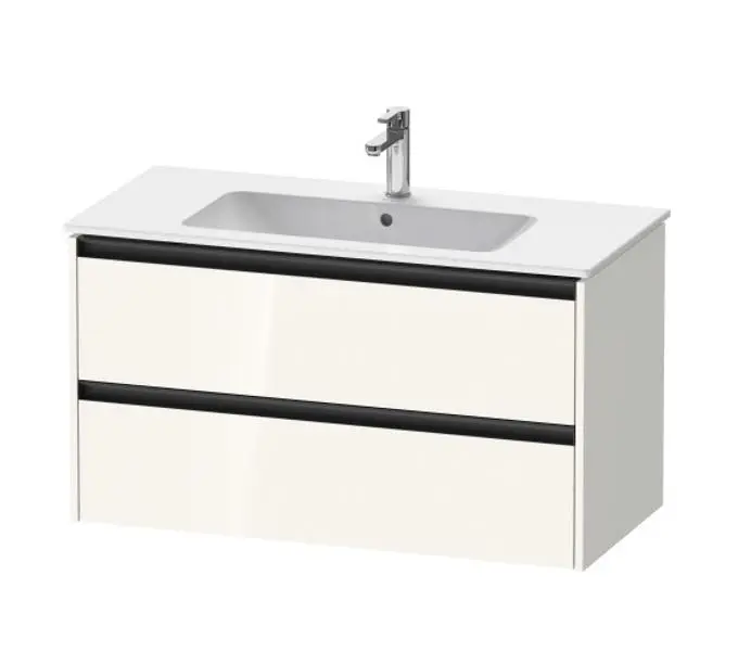 Duravit Ketho.2 - Wastafelonderkast 55x101x48 cm, 2 laden, glanzend wit K25264022220000