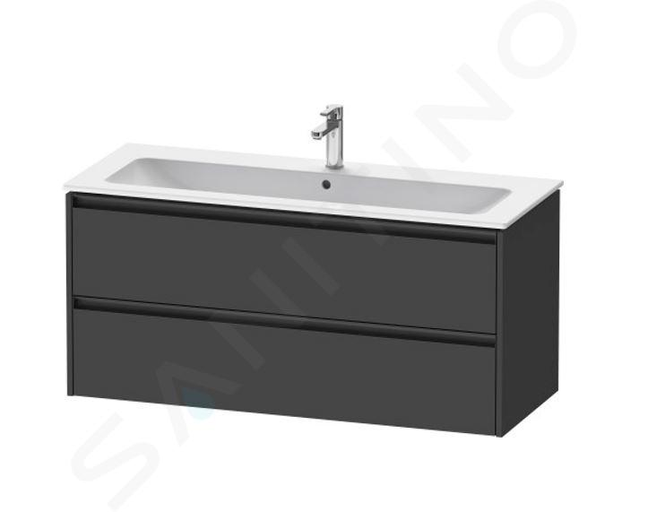 Duravit Ketho.2 - Waschtischunterschrank, 550x1210x480 mm, 2 Auszüge, Graphit matt K25265049490000