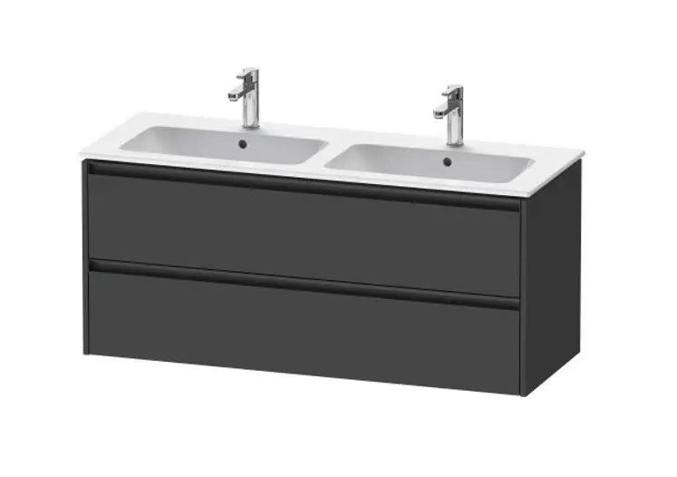 Levně Duravit Ketho.2 - Umyvadlová skříňka 55x128x48 cm, 2 zásuvky, grafit mat K25266049490000