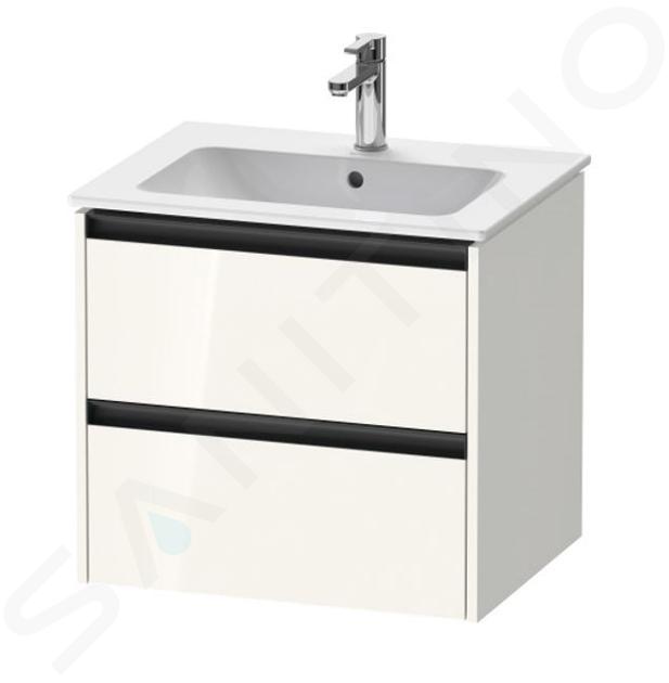 Duravit Ketho.2 - Mueble de lavabo 550x610x480 mm, 2 cajones, blanco brillante K25262022220000