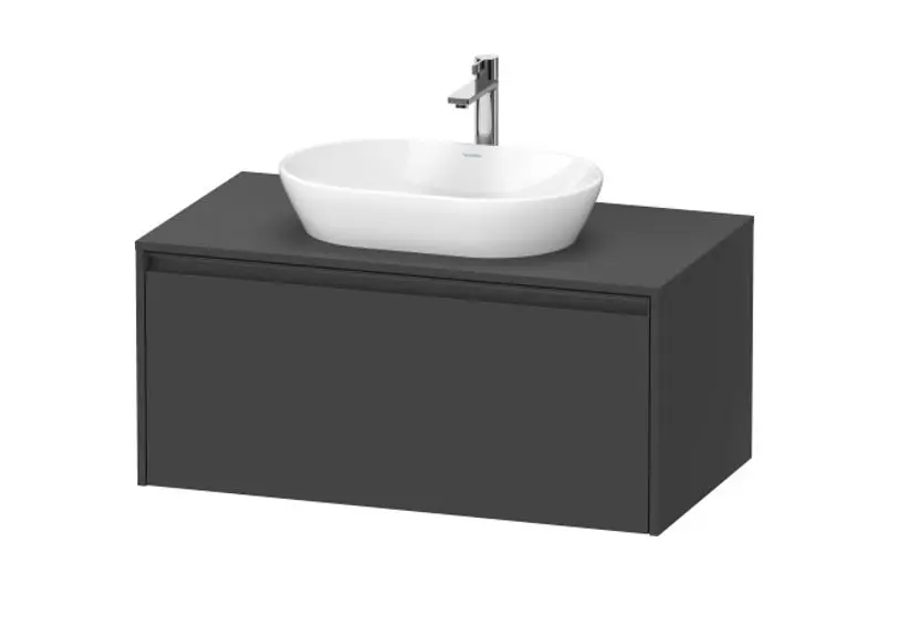 Duravit Ketho.2 - Dulap bază pentru lavoar cu decupaj, 459x1000x550 mm, 1 sertar, grafit mat K24886049490000