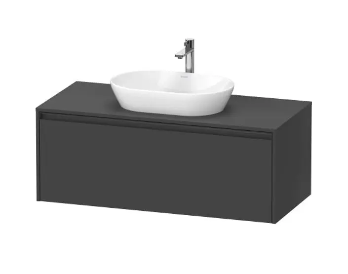 Duravit Ketho.2 - Umyvadlová skříňka s výřezem 46x120x55 cm, 1 zásuvka, grafit mat K24887049490000