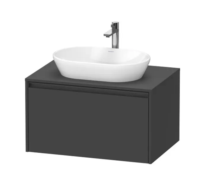Levně Duravit Ketho.2 - Umyvadlová skříňka s výřezem 46x80x55 cm, 1 zásuvka, grafit mat K24885049490000