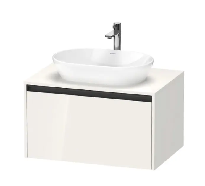 Levně Duravit Ketho.2 - Umyvadlová skříňka s výřezem 46x80x55 cm, 1 zásuvka, lesklá bílá K24885022220000