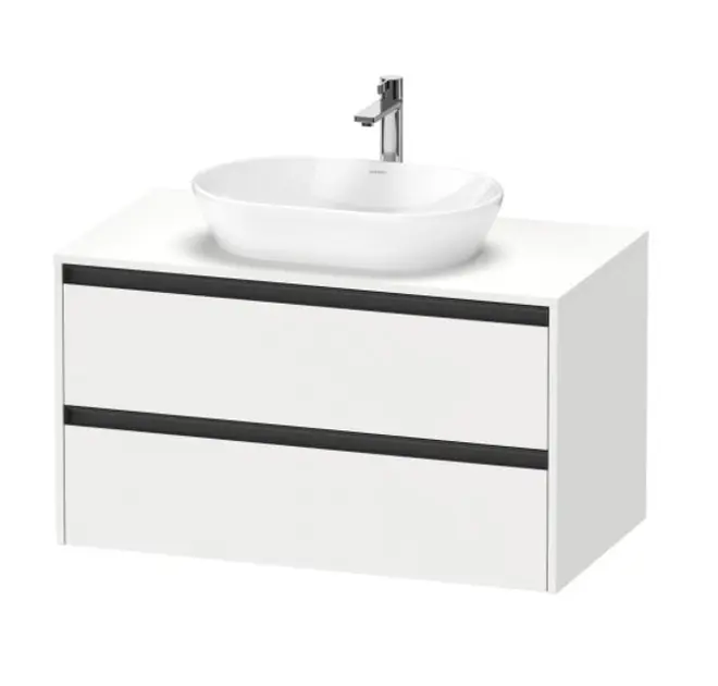 Duravit Ketho.2 - Umyvadlová skříňka s výřezem 57x100x55 cm, 2 zásuvky, matná bílá K24896018180000