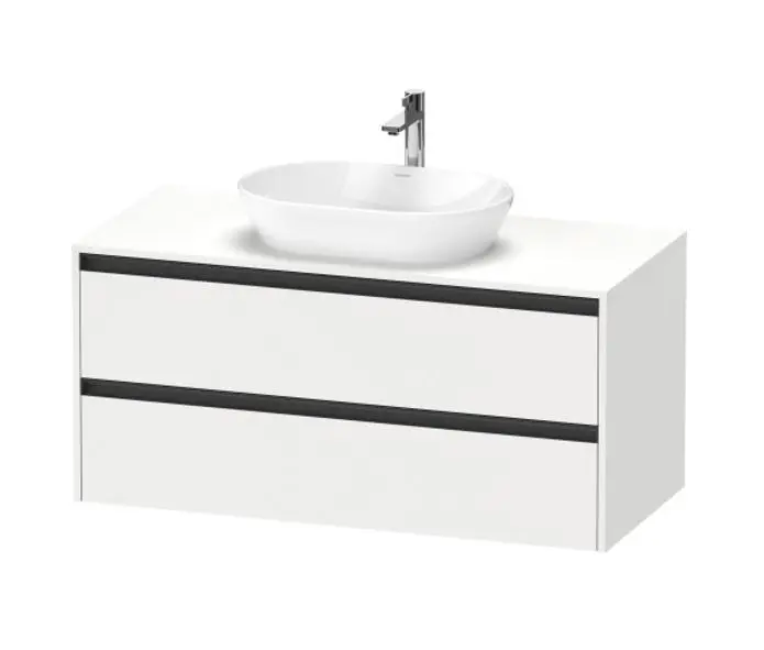 Levně Duravit Ketho.2 - Umyvadlová skříňka s výřezem 57x120x55 cm, 2 zásuvky, matná bílá K24897018180000