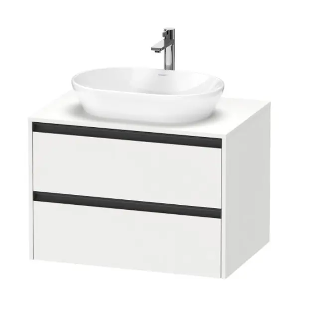 Levně Duravit Ketho.2 - Umyvadlová skříňka s výřezem 57x80x55 cm, 2 zásuvky, matná bílá K24895018180000