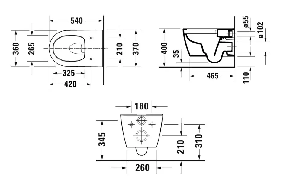 Duravit Soleil by Starck - Závěsné WC, Rimless, HygieneFlush ...