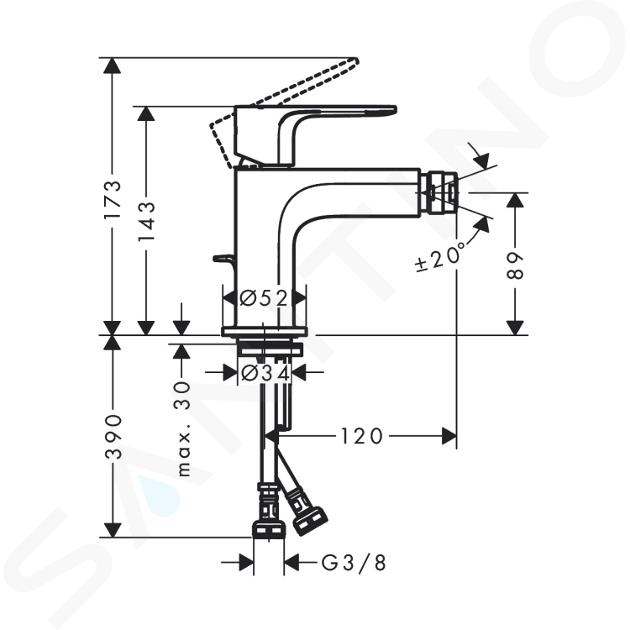 VENDITA ONLINE, SET MISCELATORI HANSGROHE REBRIS S LAVABO E BIDET CROMO  SCARICO TRADIZIONALE