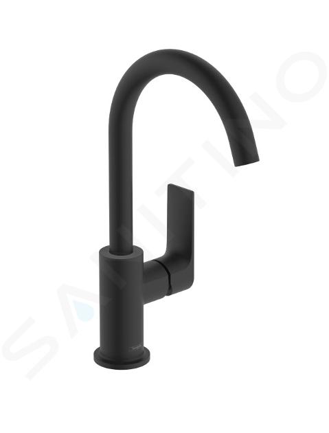 HANSGROHE - Mitigeur de lavabo encastré mural VIVENIS bec L 192 mm bonde à  écoulement libre Noir mat Réf. 75050670