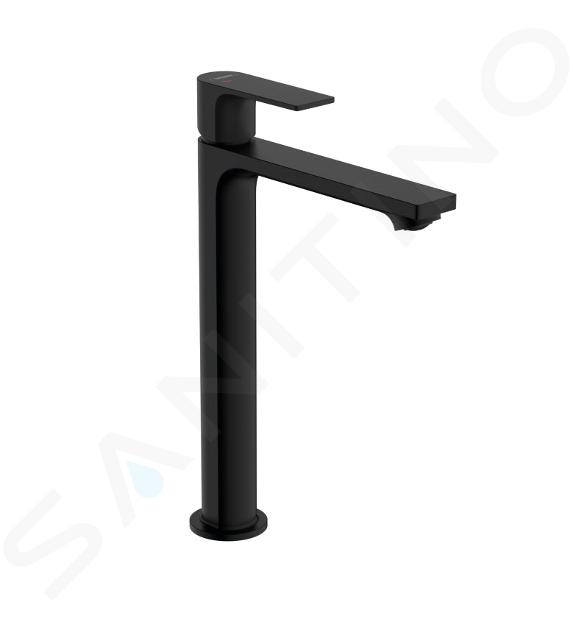 Hansgrohe Rebris E - Baterie pentru lavoar bol, cu evacuare, CoolStart, EcoSmart, negru mat 72591670