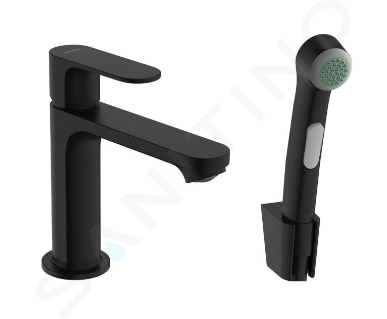 Hansgrohe Rebris S - Grifo de lavabo con ducha de bidé, negro mate 72215670