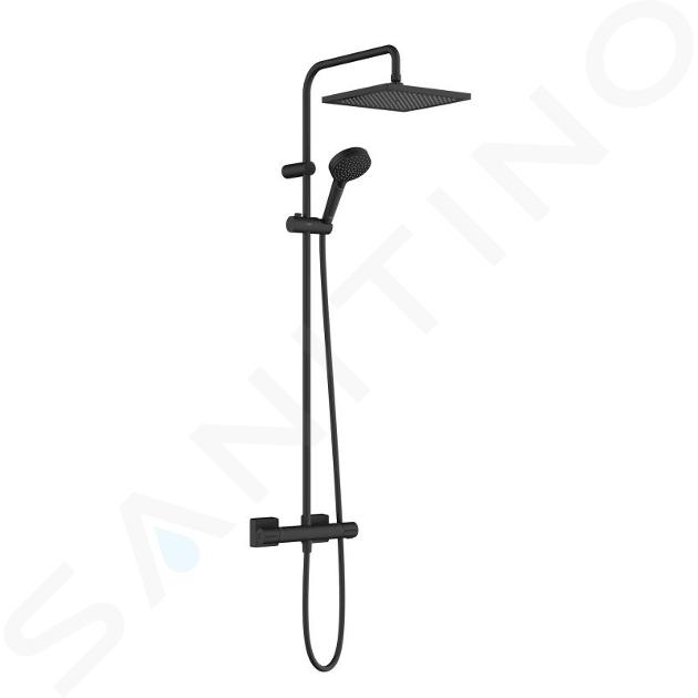 Hansgrohe Vernis Shape - Set de douche Showerpipe 240 avec thermostat, 2 jets, noir mat 26427670