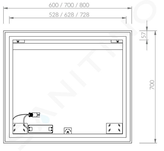 Ravak Oblong - Spiegel mit LED-Hintergrundbeleuchtung, 60x70 cm ...