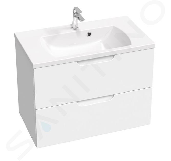 Ravak Classic II - Meuble lavabo 79x45x58 cm, 2 tiroirs, blanc brillant X000001480