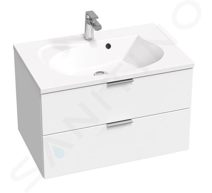 Ravak Rosa II - Mueble de lavabo 756x484x470 mm, 2 cajones, blanco brillante X000001495