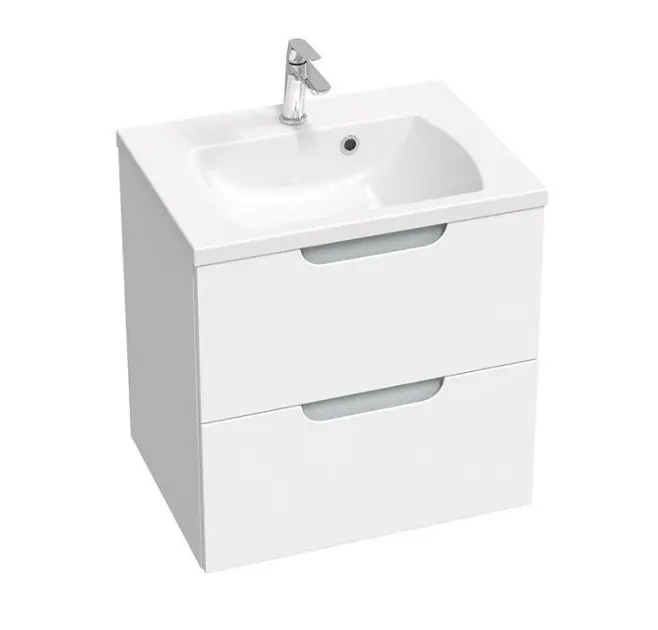 Ravak Classic II - Waschtischunterschrank 59x45x58 cm, 2 Schubladen, weiß/grau glänzend X000001477