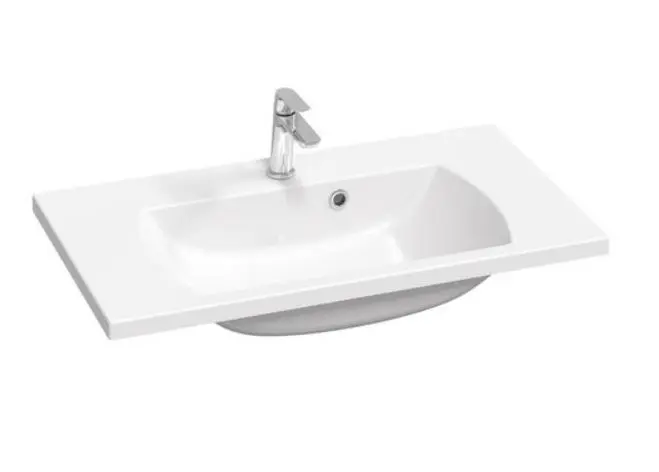 Ravak Classic II - Waschtisch 80x45x16 cm, mit Überlauf, Hahnloch, weiß XJX01180000