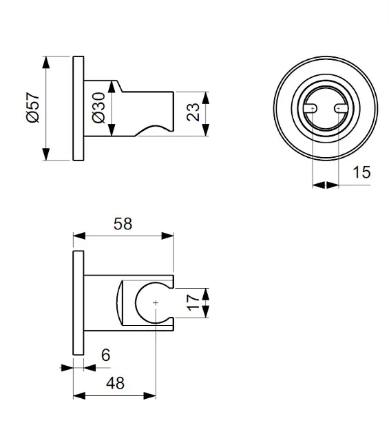 Ideal Standard Idealrain - Sprchový držiak, čierna BC806XGIIJ1