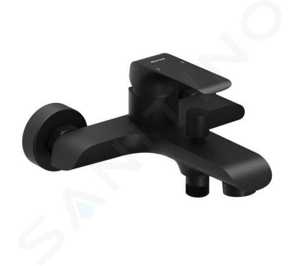 Ravak Flat - Miscelatore per vasca da bagno, nero opaco X070175