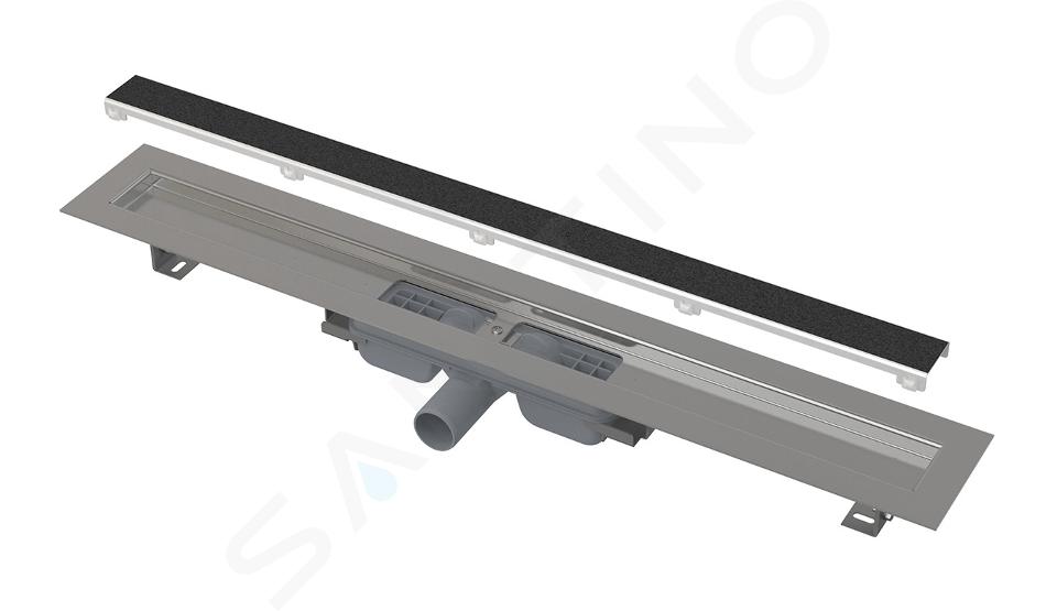 Alcadrain Rynny odpływowe - Odpływ liniowy Marble Low 85 cm z rusztem do włożenia płytek, stal nierdzewna APZ115-850