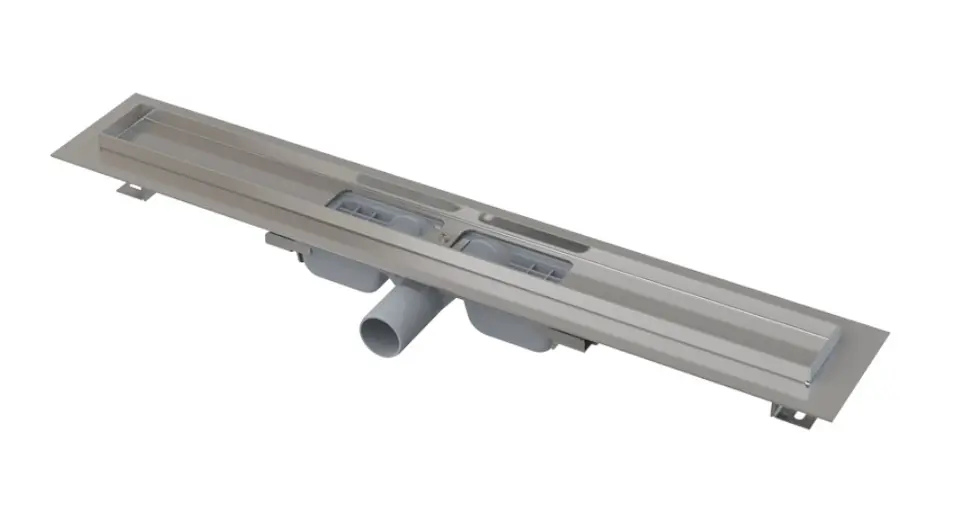 Alca Système de drainage - Douchegoten - Bac à douche Bas 30 cm, avec bord pour grille perforée, acier inoxydable APZ101-300