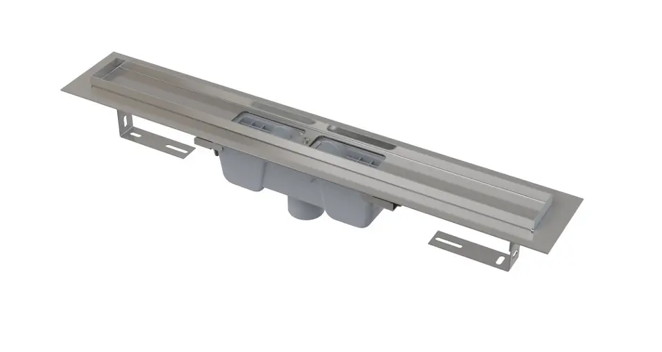 Levně Alca Odtokové žlaby - Sprchový žlab 85 cm, s okrajem pro perforovaný rošt, nerez APZ1001-850