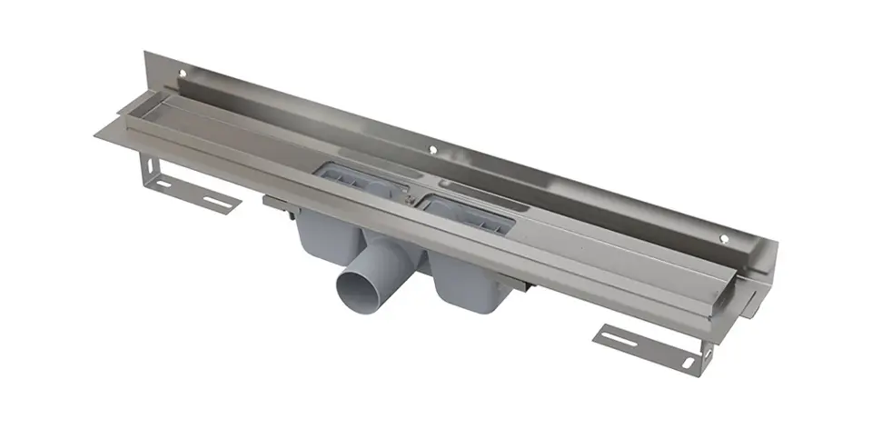 Levně Alca Odtokové žlaby - Sprchový žlab Flexible 65 cm, s nastavitelným límcem ke stěně, nerez APZ4-650