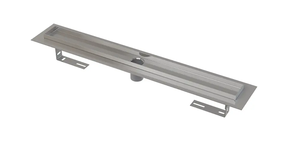 Levně Alca Odtokové žlaby - Sprchový žlab 65 cm, s okrajem pro perforovaný rošt, bez zápachové uzávěry, nerez APZ2001-650