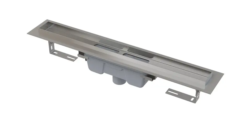 Alca - Profesionalni tuš kanal, 115 cm, s rubom za punu rešetku, vertikalni odvod, nehrđajući čelik APZ1006-1150