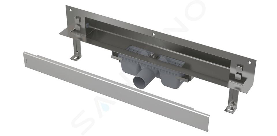 Alcadrain Canaletas de desagüe - Sistema de desagüe Spa 65 cm, para instalación en la pared, acero inoxidable brillante APZ5-EDEN-650