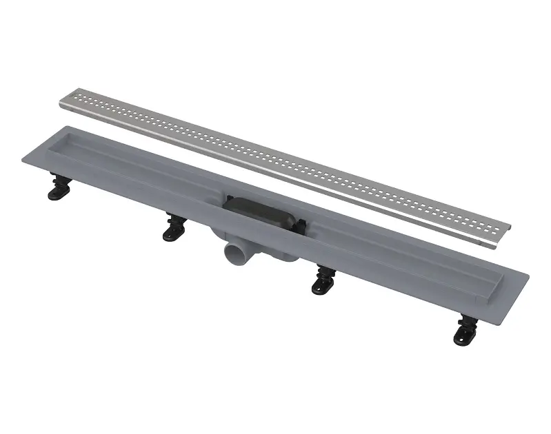 Levně Alca Odtokové žlaby - Sprchový žlab Simple 55 cm, s okrajem pro perforovaný rošt, včetně roštu, nerez mat APZ9-550M