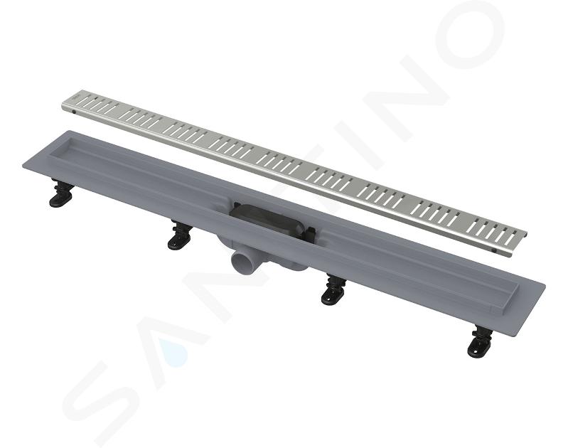 Alcadrain Rynny odpływowe - Odpływ liniowy Simple 55 cm, z krawędzią pod ruszt perforowany, w komplecie z rusztem, mata ze stali nierdzewnej APZ10-550M