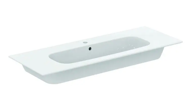 Levně Ideal Standard i.Life A - Umyvadlo 124x46 cm, s přepadem, otvor pro baterii, bílá T462201