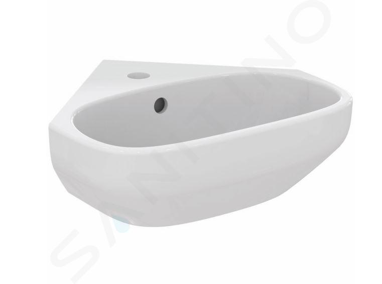 Ideal Standard i.Life A - Lave-mains d’angle, 450x410 mm, avec trop-plein, trou pour robinet, blanc T471101