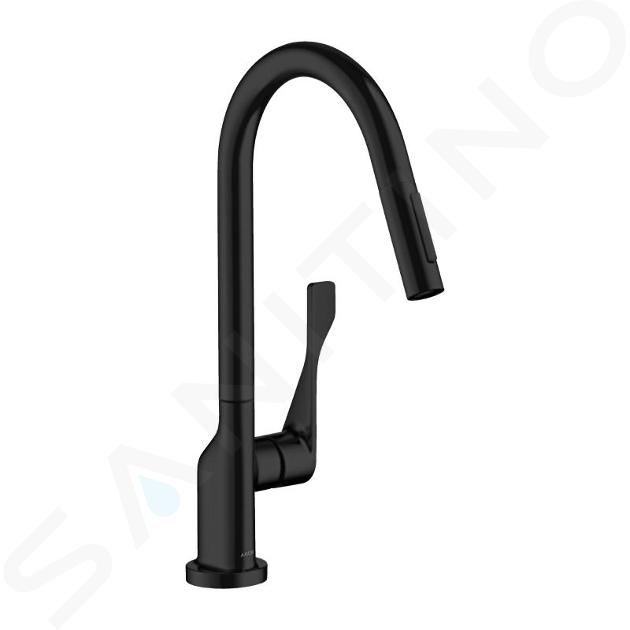 Axor Citterio - Grifo de fregadero con ducha extraíble, negro mate 39835670