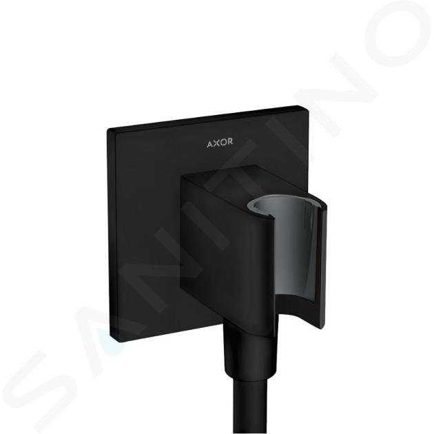 Axor Duchas - Codo de ducha con soporte, negro mate 36734670