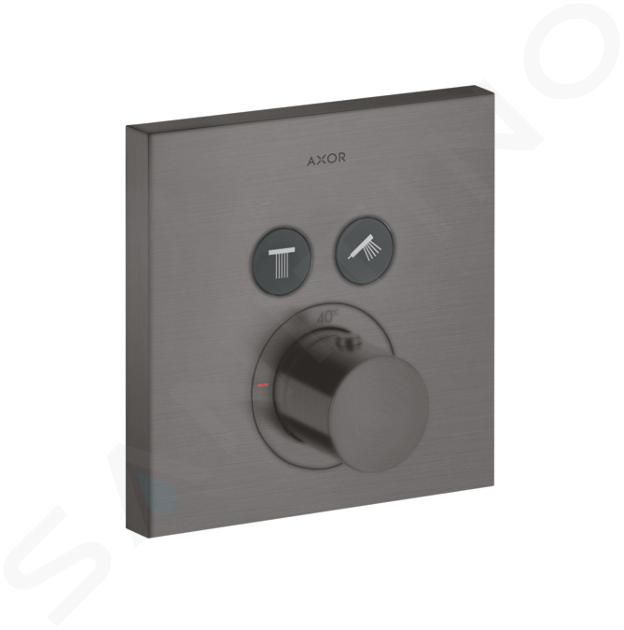 Axor ShowerSelect - Grifo termostático empotrado para 2 dispositivos, cromo negro cepillado 36715340