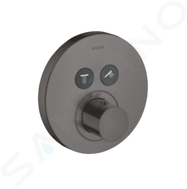 Axor ShowerSelect - Unterputz-Thermostat für 2 Geräte, Chrom schwarz gebürstet 36723340