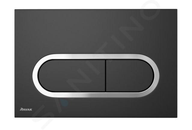 Ravak Chrome - Plaque de déclenchement, noir mat/chrome X01797