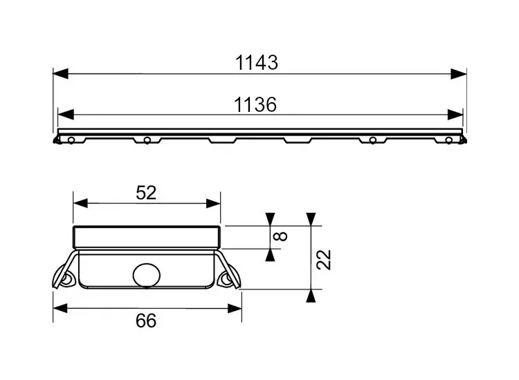 Tece TECEdrainline Rooster voor douchegoot 120 cm, glas/groen 601290 Sanitino.nl