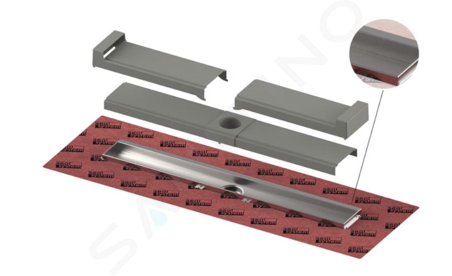 Tece TECEdrailine-Evo - Canaleta de ducha Evo 700 mm, para montaje en pared, tapa protectora, acero inoxidable 600703