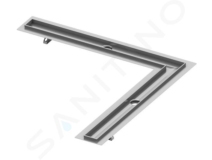 Tece TECEdrainline - Canalina doccia ad angolo, 1200 mm, con nastro impermeabilizzante, acciaio inox 611200