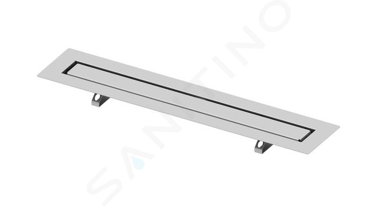 Tece TECEdrainline - Duschrinne 80 cm, zum Aufbringen von Fliesen, mit Bauzeitschutz, Edelstahl 650800