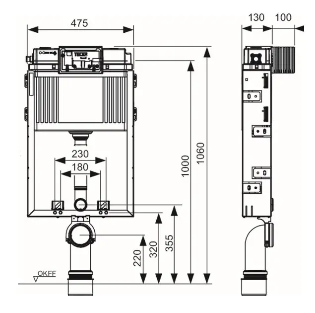 Habillage de réservoir WC UNIT Gris mat - Tecniba