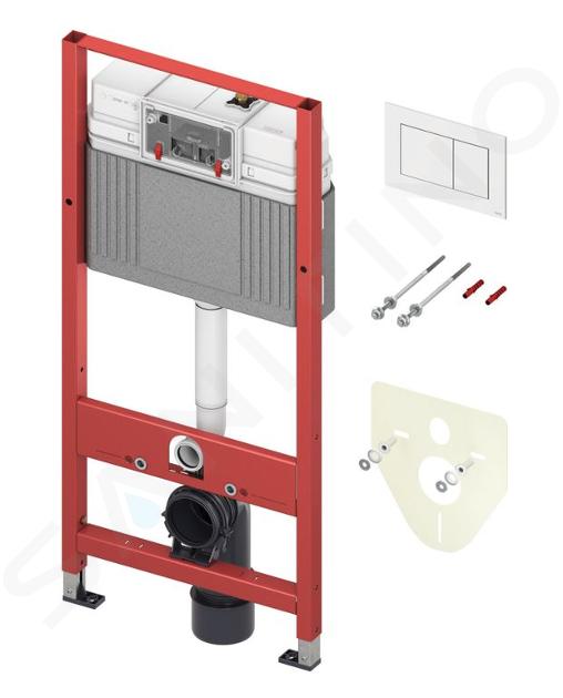 Tece TECEbase - Bâti-support pour WC suspendu, avec réservoir de chasse Base, y compris plaque de déclenchement et isolation acoustique, hauteur de construction 1,12 m 9400413