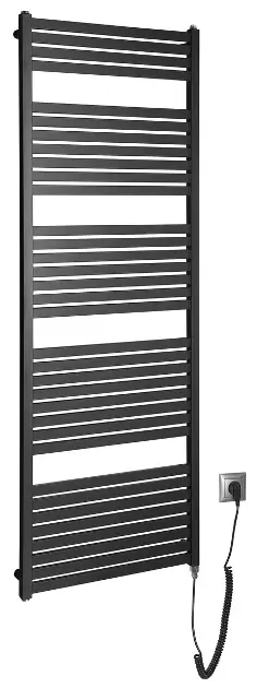 Aqualine - Scaldasalviette TONDI-E 60x169 cm, 800W, nero opaco DE496T